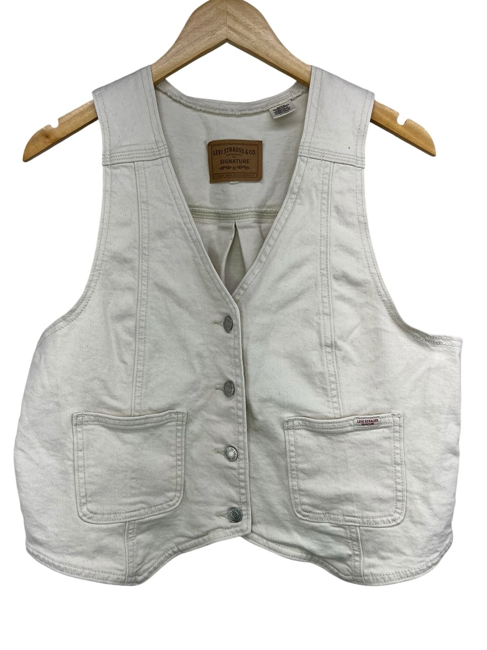 Levi’s Off White Denim Vest Womens XL